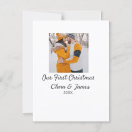 Modern boho unser erstes Weihnachts-Foto Postkarte