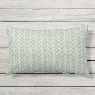 Modern Boho V Muster Seafoam Green Beige Kissen Für Draußen
