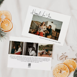 Modern Boho Vier-Foto-Happy Neujahr Feiertagskarte