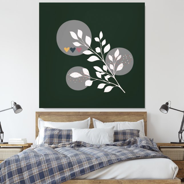 Modern Boho Wall Poster Leinwanddruck (Insitu (Schlafzimmer))