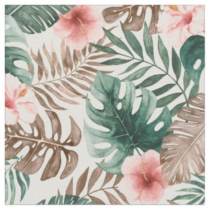 Modern Boho Wasserfarbe Tropenflora Stoff