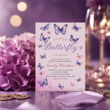 Modern Boho Watercolor Butterfly Girl Babydusche