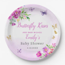 Modern Boho Watercolor Butterfly Girl Babydusche