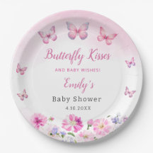 Modern Boho Watercolor Butterfly Girl Babydusche