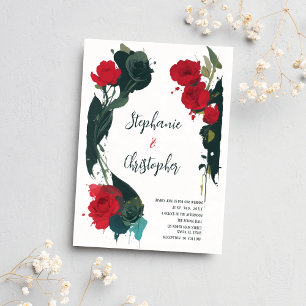 Modern Boho Wedding Einladung - Abstrakte Blume