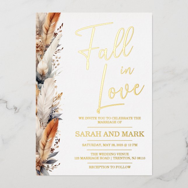 Modern Boho Wedding Einladung | Real (Vorderseite)