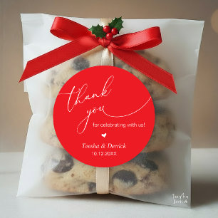 Modern Boho Wedding Niedlich Heart Danke für Ihre  Runder Aufkleber