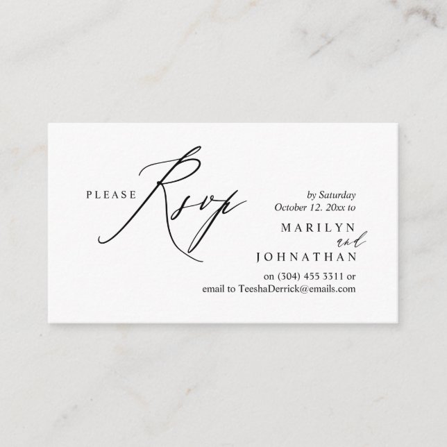 Modern Boho Wedding RSVP Begleitkarte (Vorderseite)