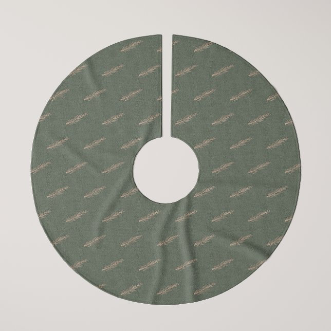 Modern Boho Weihnachts-Grün- und Gold-Baumrock Polyester Weihnachtsbaumdecke (Von Creator hochgeladen)