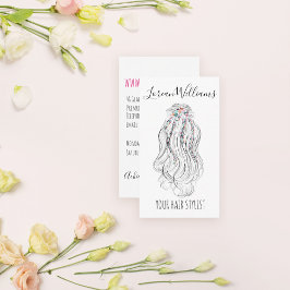 Modern Boho Wildblume Bridal Hair Stylist Floral Visitenkarte