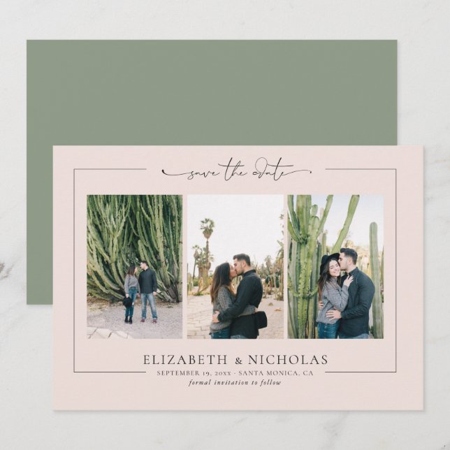 Modern Boho Wüste | 3 Foto Save-the-Date Save The Date (Vorne/Hinten)