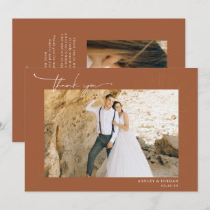 Modern Boho Wüste   Einfache Schrift Hochzeit Dankeskarte