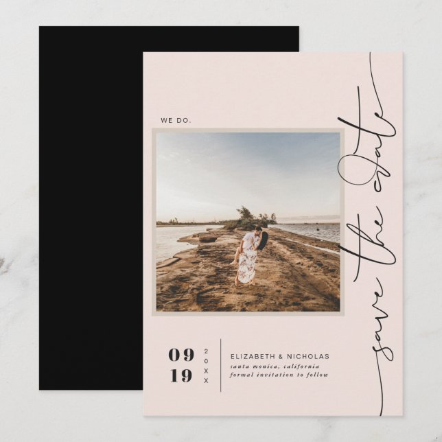 Modern Boho Wüste | Quadratisches Foto Save-the-Da Save The Date (Vorne/Hinten)