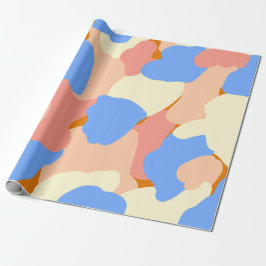 Modern Bold Abstract Blue Yellow Pink Orange Geschenkpapier