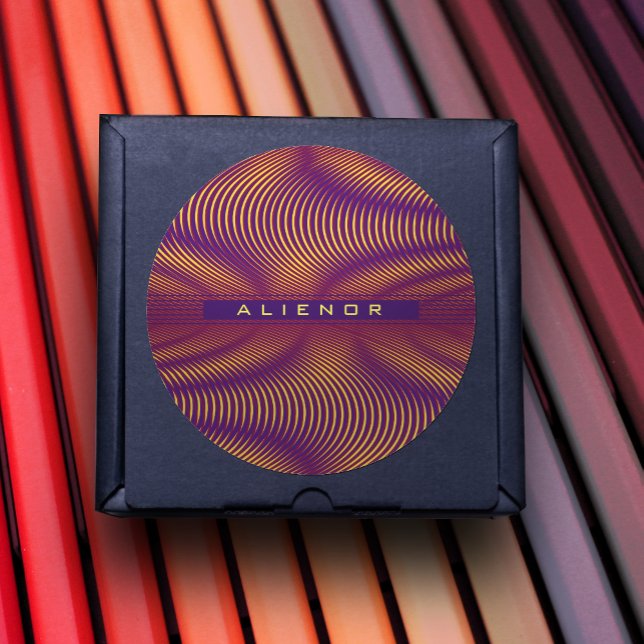 Modern Bold Abstract Purple Unique Trippy Custom Runder Aufkleber (Von Creator hochgeladen)