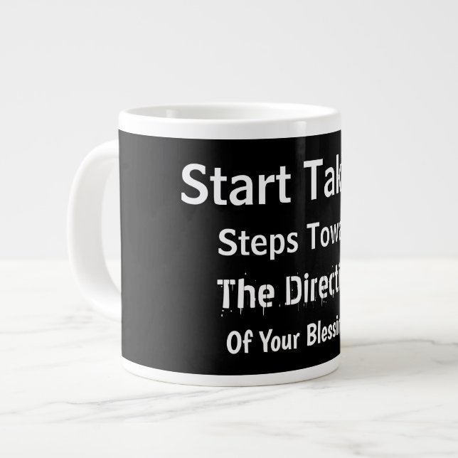 Modern Bold Black Uplifting Everyday Faith  Jumbo-Tasse (Vorderseite Links)