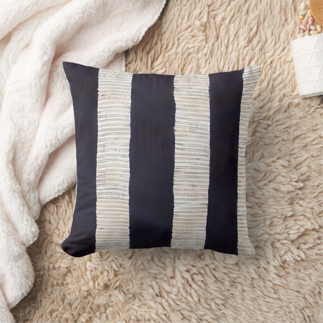 Modern Bold Blue texturierte Streifen Kissen (Decke)