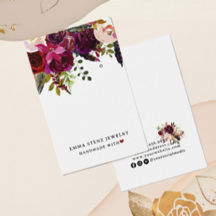Modern Bold Boho Floral Earring Display Card