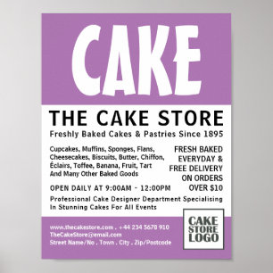 Modern Bold, Cakery, Cake Store Advertising Poster