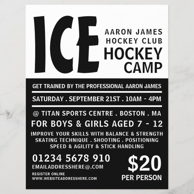 Modern Bold, Eishockey Camp Flyer (Vorne)