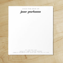 Modern Bold | elegant | Vom Schreibtisch Notizblock