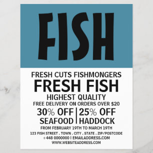 Modern Bold, Fishmonger/Ehefrau, Fischmarkt Flyer