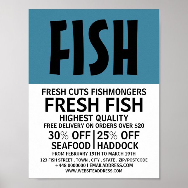 Modern Bold, Fishmonger/Ehefrau, Fischmarkt Poster (Vorne)