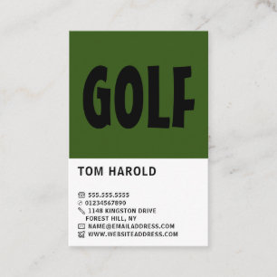 Modern Bold, Golf Club, Golfer, Golf Coach Visitenkarte