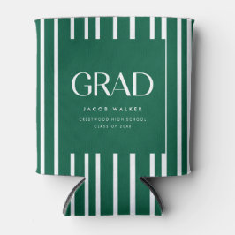 Modern Bold Graduation Party Striped Green Dosenkühler