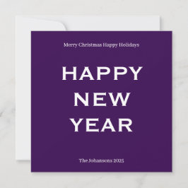 Modern Bold Holiday Card | Custom Text Minimalist  Feiertagskarte