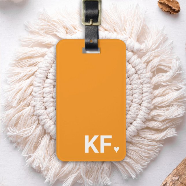 Modern Bold Initial Monogram Heart Personalized Gepäckanhänger (Von Creator hochgeladen)