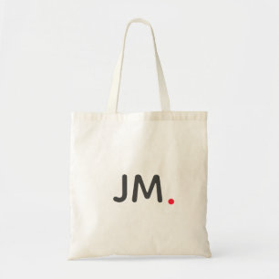 Modern Bold Initials Red Monogram Christmas Cute Tragetasche