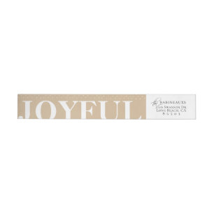 Modern Bold JOYFUL Beige Wraparound Address Label