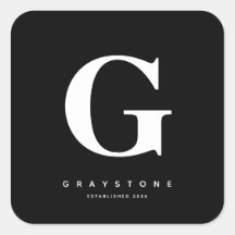 Modern Bold Monogram Initial Name Schwarz & Weiß