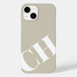 Modern Bold Oatmeller White Monogram Case-Mate iPhone 14 Hülle