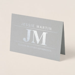 Modern, Bold, Professionell Grau & Silber Blank Folienkarte