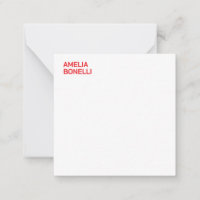 Modern Bold Red Name Minimalistisch Beruflich