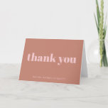 Modern Bold Terracotta Personalisiert Bat Mitzvah Dankeskarte<br><div class="desc">Personalisiert Moderne Bold Typografie Terracotta Pink Bat Mitzvah Danke Karte</div>