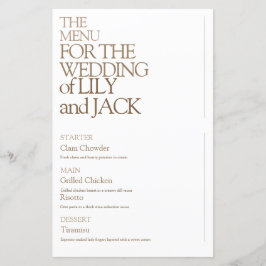 Modern Bold Typografy Save the Date Menu