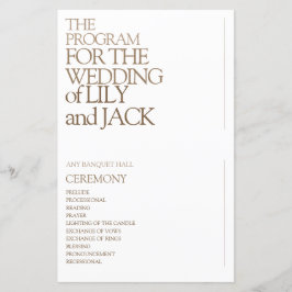 Modern Bold Typografy Save the Date Program