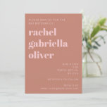 Modern Bold Typografy Terracotta Pink Bat Mitzvah Einladung<br><div class="desc">Modern Bold Typografy Terracotta und Pink Bat Mitzvah Einladung</div>