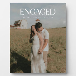 Modern Bold Typography Engagement Photo  Fotoplatte