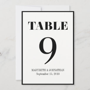 Modern Bold Wedding Tischnummer Card
