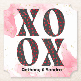Modern Bold XOXO Happy Valentines Day Untersetzer