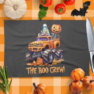 Modern Boo Crew Watercolor Feuchte KürbisHalloween Geschirrtuch
