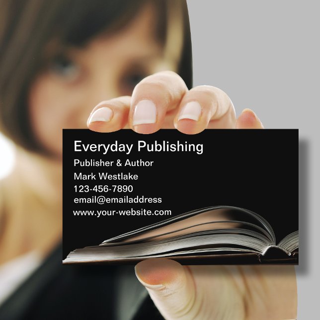 Modern Book Publishing & Author Theme Visitenkarte (Von Creator hochgeladen)