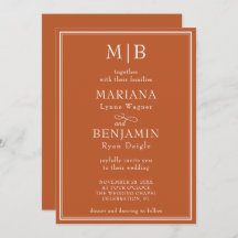 Modern Border Minimalistisch Boho Terracotta Weddi