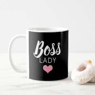 Modern Boss Lady Black Pink Herzbuch Kaffeetasse