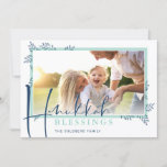 MODERN BOTANICAL BLESSINGS frame ferns mint blue Feiertagskarte<br><div class="desc">by kat massard >>> www.simplysweetPAPERIE.com <<<< An elegant, einfaches botanical foto design. Maximum area to display your beautiful family too! TIPS 1. To resize / Reposition the Foto hit the customise it button. 2. You can change the fonts, move and add more text! NEED HELP GETTING YOUR FOTO TO FIT...</div>
