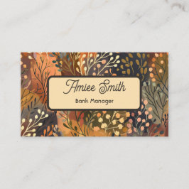 Modern Botanical Business Card with QR Code Visitenkarte